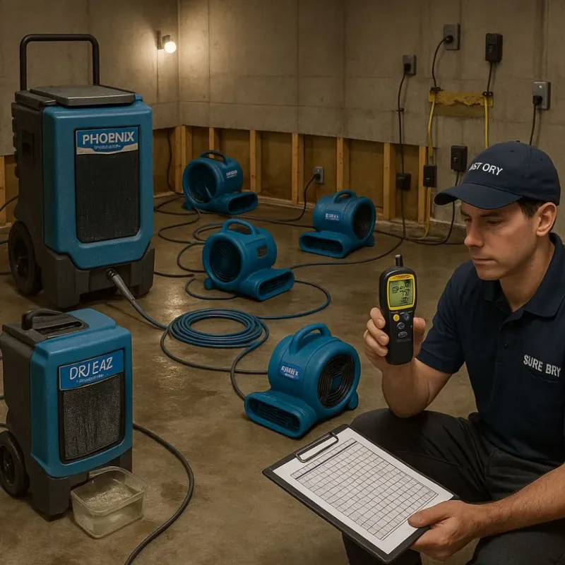 Structural Drying and Dehumidification process in Merriam Woods, MO